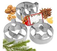 Emporte-pièce KADAX, emporte-pièce de Noël en acier inoxydable, lot de 3, emporte-pièces pour biscuits, pain d'épice, emporte-pièces, ustensiles de cuisson pour Noël, fête (boule de Noël)