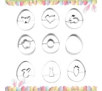 Emporte-Pièce Lapin De Pâques,9 Pièces Accessoires Cuisson Acier Inoxydable,Moule à Pressable | Pour Pâtisserie Maison Fêtes Débutants Loisirs Créatifs Scolaire Éducatif