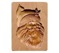 Emporte-pièce, moules à biscuits en bois sculptés timbres de Noël du Père Noël 3D presse gaufrage moules de cuisson pour pâte, muffins, biscuits, fudge, pain, sandwichs, fromage
