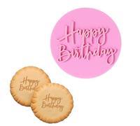 Emporte Piece Pate a Sucre Happy Birthday 3D Moules à Biscuits Joyeux Anniversaire Tampons à Biscuits pour la Cuisson Lettre Bleue Emporte Pièce Fondant Timbres