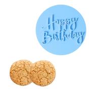 Emporte Piece Pate a Sucre Happy Birthday 3D Moules à Biscuits Joyeux Anniversaire Tampons à Biscuits pour la Cuisson Lettre Bleue Emporte Pièce Fondant Timbres