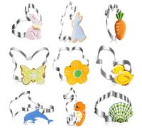 Emporte - Pièce Pâtisserie - Emporte - Pièce en Acier Inoxydable, 9 Pièces,Robuste et Sécurisé, Idéal pour Biscuits, Gâteaux et Décorations de Fête (Argenté)