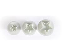 3 emporte-pièces à poussoir en plastique - Etoile