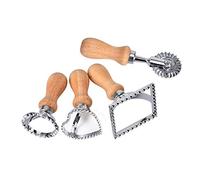 Emporte Piece Ravioli 4 pièces Moulle à Ravioli Emporte-Pièces pour Ravioli Tampon Ravioli Carre et Rond Roulette Découpe avec en Bois pour les Raviolis Pâtes