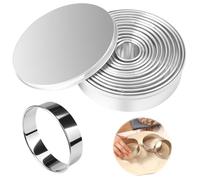 Emporte Piece Rond,12 Pièces Emporte Piece Patisserie Rond,Emporte Piece Rond en Acier Inoxydable,Decoupoir Patisserie Rond avec Boîte Ronde,Pièces Rond Sablé Emporte-Pièces Biscuit,pour Donuts Pâte