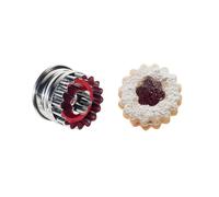 Westmark Linzer emporte-pièce pour Biscuits, Rosette, avec éjecteur, Acier Inoxydable/Plastique, Noël, Argent/Rouge, 35062291