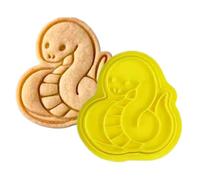 Emporte-pièce « Year of the Snake », moule à biscuits 2025, emporte-pièce et tampon pour le réveillon du Nouvel An 2025, cookie de vacances avec prise en main confortable, pour le Nouvel An chinois