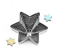 Emporte Pièces,10 Pièces Moules à Biscuits en Forme D'étoile,Emporte Pièces en Acier Inoxydable,Moule à Biscuits Patisserie Decoupoir en Forme Étoile Hexagonale pour La Cuisine,Le Dessert