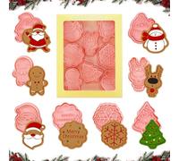 Emporte-pièces 3d en Plastique, Dwafill 3d Emporte Piece Patisserie Noel, Biscuit de Noel Emporte Piece, Emporte Piece Biscuit Noel, Mini Emporte Piece Noel Fimo, Décoration de Gâteau (A)