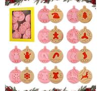 Emporte-pièces 3d en Plastique, Dwafill 3d Emporte Piece Patisserie Noel, Biscuit de Noel Emporte Piece, Emporte Piece Biscuit Noel, Mini Emporte Piece Noel Fimo, Décoration de Gâteau (F)
