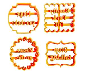 Emporte-pièces, 4 Pièces Ensemble De Moules À Biscuits Drôles avec des Dictons Grossiers Mots De Cuss Fondant Sugarcraft Fournitures pour Cuisson De Gâteaux Pâtisserie
