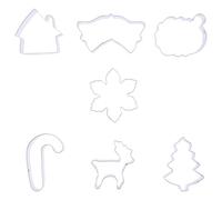 Emporte-pièces 7 Pièces de Noël en Acier Inoxydable | Lot Argenté, Découpe Biscuits et Chocolat, Motifs Bonhomme de Neige, Sapin, Cloche, Canne