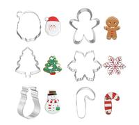Emporte-Pièces À Biscuits De Noël | Outils De Pâtisserie Père Noël Et Bonhomme De Neige | Coffret De Moules En Métal Pour Fêtes À Biscuits | Pour Cadeaux Pâtisserie Fêtes Décorations