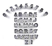 Emporte-pièces à Patisserie en Forme de Lettres Chiffres Symboles Mathématiques pour Décoration de Gâteau Fondant Biscuit Cookie Pâtis Lot de 37