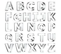 Emporte-pièces alphabet 26 lettres en acier inoxydable pour fondant biscuits fruits pâte outils pour anniversaire Noël et fêtes