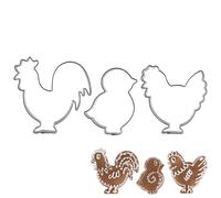 Emporte-pièces coq poule poussin 3 pièces