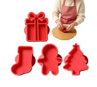 Emporte-pièces de Noël | Lot de 4 tampons à croûte de gâteau Outils de | Moules à biscuits pour boulangers - Parents, débutants, professionnels, maison, appartement, projet scolaire, réunion, thème