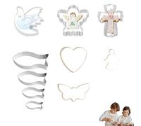 Emporte-pièces décoratifs de communion polyvalents - croix, moule en silicone poisson, ailes d'ange, calice et plus - emporte-pièces parfaits pour les décorations de fondant, de biscuit et de gâteau