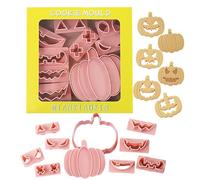 Emporte-pièces d'Halloween, ensemble d'emporte-pièces à la |Coupe- au visage de,Paquet de 10 moules à biscuits Expressions de visage, décorations de gâteaux emporte-pièce