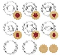 Emporte-pièces en acier inoxydable, adaptés à la décoration de gâteaux, biscuits et pâtisseries - 8 emporte-pièces Linz