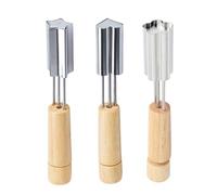 Emporte-pièces en bois + acier inoxydable 16 x 2,3 cm | Tampons pour biscuits en forme d'étoile, cœur et fleurs, pâtisserie, sandwichs, mini gâteaux, fruits et légumes