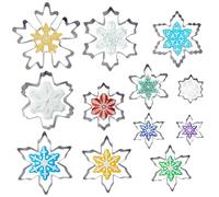 Emporte-Pièces en en Forme de Flocons Flocon De Neige Cookie Cutters Moule En Acier Inoxydable Moule Pour Cuisine Cuisson Gâteau Biscuits Au chocolat DIY Baking Pastry Tool (12)