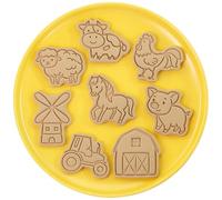 Emporte-pièces en forme d'animaux de la ferme - 8 tampons à biscuits de dessin animé, moules de gaufrage à motifs | Ensemble de couteaux à pâtisserie mignons, pour Fondant, fromage, Dessert, décoratio