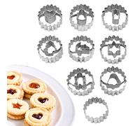 Emporte-pièces en forme de Noël en acier inoxydable 9X | Anneaux décoratifs pour boulangerie, cœur, étoile, arbre de Noël