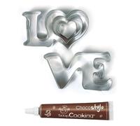 Emporte-pièces en inox Love + Stylo chocolat Youdoit