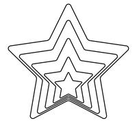 Emporte-pièces étoile en acier 7,5 cm 5 pcs.