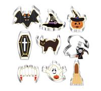 Emporte-pièces Halloween 9 Pièces Acier Inoxydable Forme de Croûte de | Moules Emporte-pièces pour Pâtissiers Parents Professionnels Maison Appartement Fête École Projet Réunion