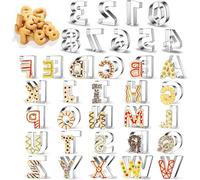 Emporte-pièces lettres en acier inoxydable, emporte-pièces lettres et chiffres, emporte-pièces en acier inoxydable, emporte-pièces, pour la décoration de biscuits de gâteaux de Pâques, 36 pièces.