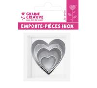 emporte-pièces métal Coeur 3 pièces