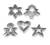 Emporte Pièces Noël, Lot de 25 Forme Biscuit Noel, Emporte-pièces - Sapin de Noël, Flocon de Neige, Cœurs, étoiles, Bonhomme en Pain d’épice, pour Pâtisserie Gâteau Fondant Biscuit Cookie