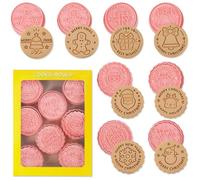 Emporte-pièces Noël, Lot de 8 Noël Emporte Pièce, 3D Noël Moule Biscuit Plastique Enfant, Christmas Cookie Cutter Tampon Biscuit Noël Decoupoir Patisserie pour Décoration Fondant Biscuit Cookie Gâteau