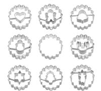 Emporte Pièces Noël, Lot de 9 Forme Linzer Biscuit Noel, Emporte-pièces en Acier Inoxydable pour Décoration de Gâteau Fondant Biscuit Cookie Pâtisserie