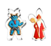 Emporte Pièces Père Noel 2 Pièces, Emporte-Pièce en Acier Inoxydable, Emporte-Pièce Biscuit Père Noël pour Noël, Saint Martin, Évêque Deco de Gateau Pâtisserie et le Bricolage