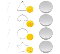 Emporte Pièces pour Biscuits Dalgona Coréens, 12 Pièces Stainless Steel Cookie Cutters Biscuit Molds, Umbrella Carré Triangle Star Round Baking Molds, Emporte Piece Squid Game