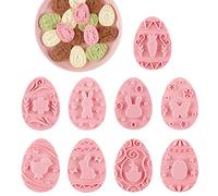 Emporte-pièces pour biscuits de Pâques | Ensemble de moules à biscuits de Noël 9 pièces, emporte-pièces de pâtisserie de qualité alimentaire 3D pour savon fait à la main pour la cuisson dans la