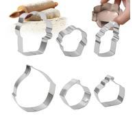 Emporte-pièces pour biscuits glacés - 6 pièces en acier inoxydable | Ustensile de cuisine, accessoires de pâtisserie pour créer des desserts, biscuits, fêtes, anniversaires