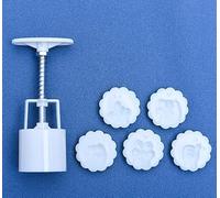 Emporte-pièces pour mooncakes, Ensemble de moules à gâteaux lune blancs avec paquet 4 ou 5 tampons 0, cm diamètre(5Pcs)