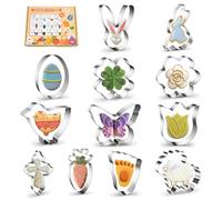 Emporte-Pièces,RoadLoo Lot de 12 Emporte-pièces en Acier Inoxydable animaux Lapin papillon oiseau fleur en forme de moule à pâtisserie pour Décoration de Gâteau Fondant Biscuit Cookie Pâtisserie