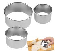 Emporte-pièces ronds de cuisson - Outil de découpe de pâte en acier inoxydable | Anneaux de découpe de beignets réutilisables, ensemble de moules professionnels pour biscuits, desserts faits maison
