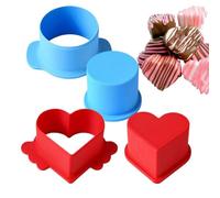 Emporte-Pièces Ronds et en Cœur pour Cake - Coupeur de Cake Pop, Pousseur et Moule de Fabrication - Ensemble de Presse à Formes, Accessoires de Pâtisserie Lisses Maison pour Desserts sur Bâtonnets, Ou