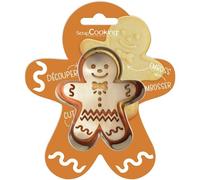 ScrapCooking – Kit découpoir et embosseur bois Ginger (bonhomme en pain d'épice)