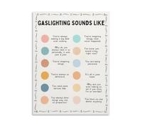 Empowering Gaslighting Awareness Poster Canvas Wall Art for Survivors Therapy Room Wall Decor(Unframed,12x18inch(30x45cm))