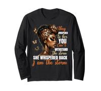 Empowerment African American Afro Women I am The Storm Citation Manche Longue