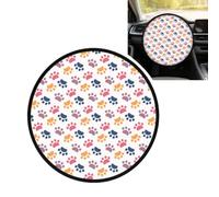 Empreinte Animale en Forme de Patte sur Fond Blanc, Pare-Soleil de Volant de 17,7 Pouces, Housse de Volant en Feuille d'aluminium Anti-Chaleur