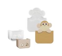 Empreinte d'animal vide non mortel en silicone, petit singe | Outil flexible et recyclable pour la cuisson de flammes de savon, fabrication de bijoux artisanaux