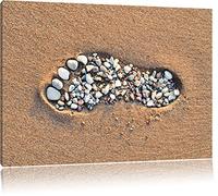 Empreinte dans le sable Photo sur toile |taille: 120x80 cm| Peinture murale | Art Print | prêt couvert